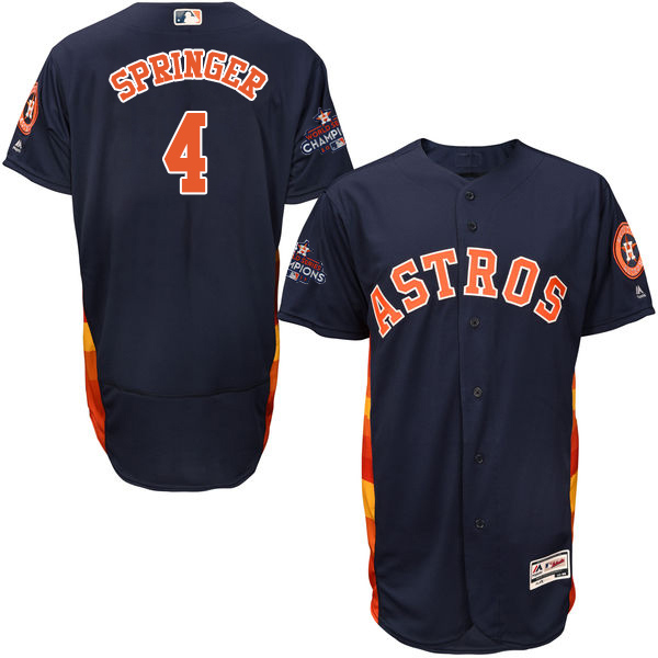 Astros #4 George Springer Navy Blue Flexbase Authentic Collection World Series Champions Stitched MLB Jersey